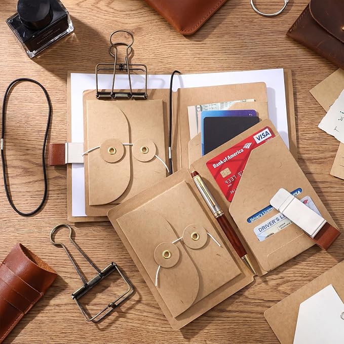 10 Pcs Passport Size Travelers Notebook Accessories Kit Include Kraft Folder - Image 4
