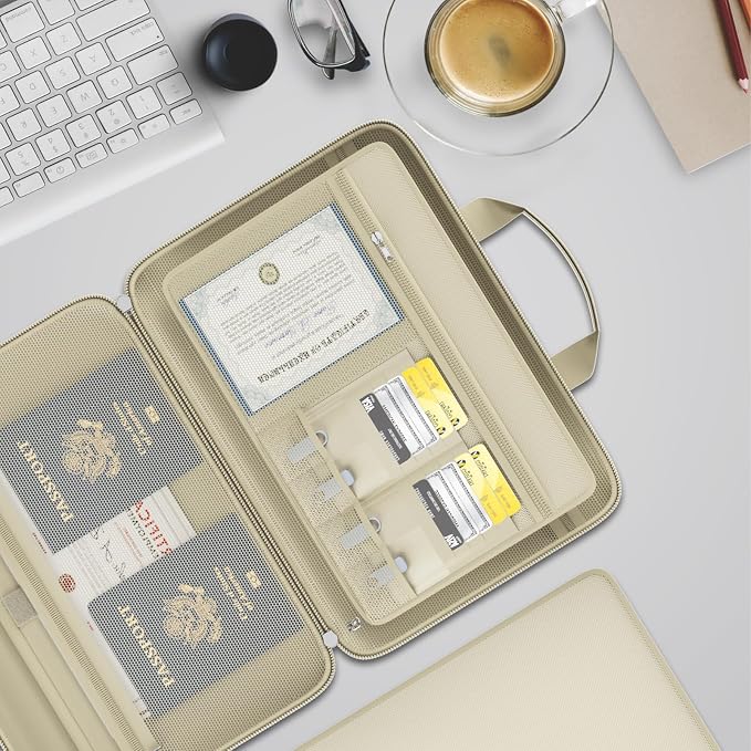 Fireproof File Organizer with Lock, Hard Case Fireproof Document Box with 13 - Image 5