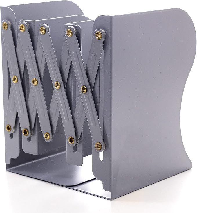 Adjustable Bookends Metal Book Ends by Gardesk--HomeOrganizerDecorExpert