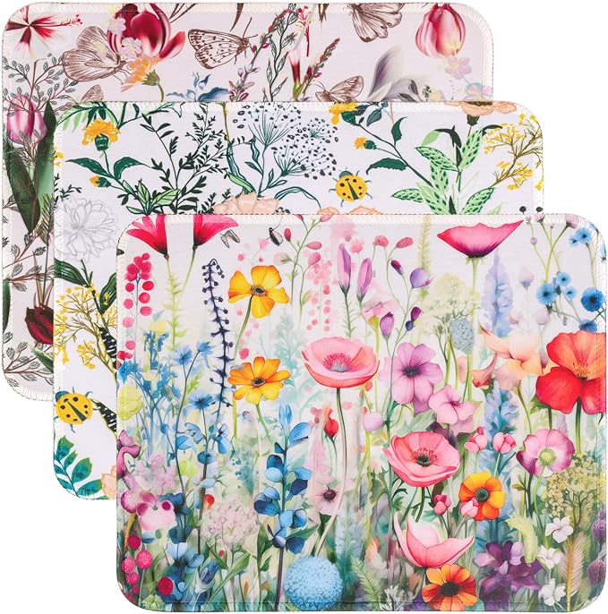 3 Pack Small Mouse pad Beautiful Flowers Plants Mouse Pads by WUFCIYBO