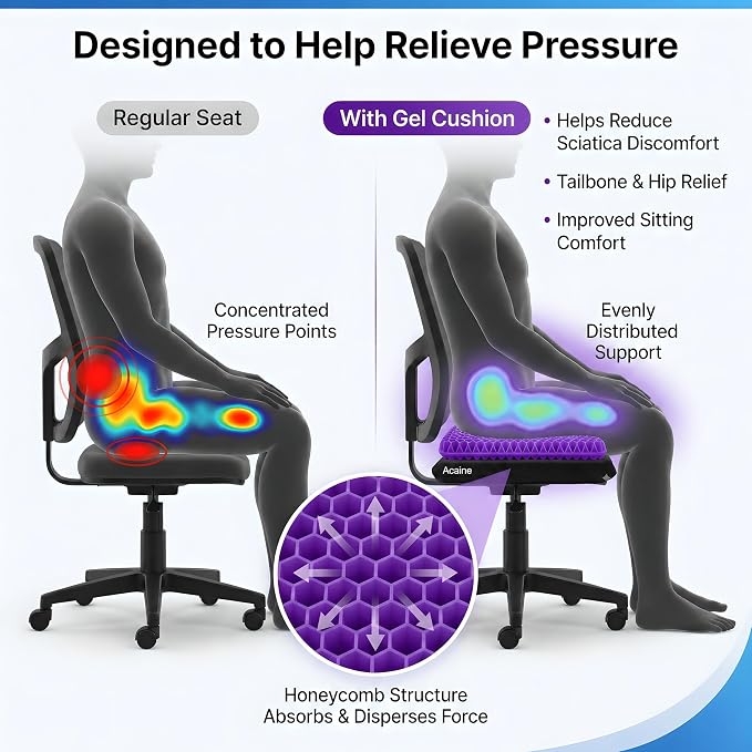 Extra Thick Large Pure Gel Seat Cushion - Image 4