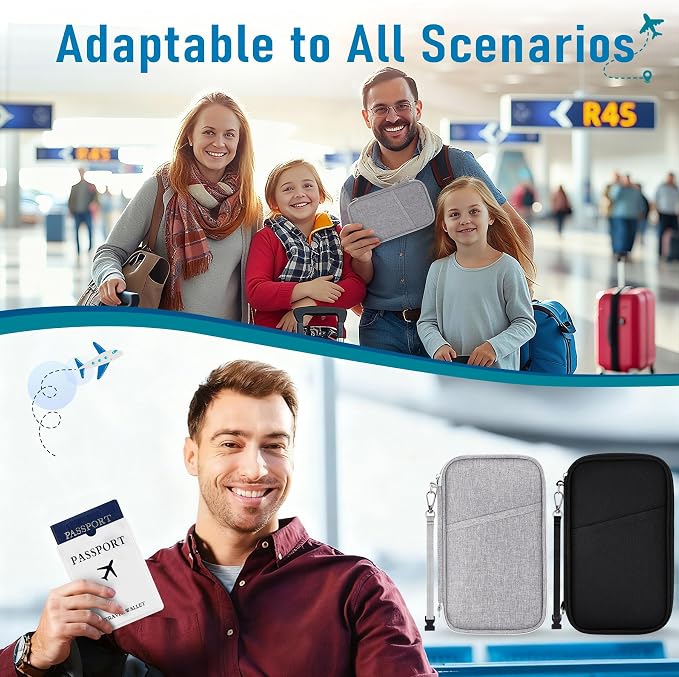 Family Passport Holder for Travel, RFID Blocking Travel Document Organizer - Image 7