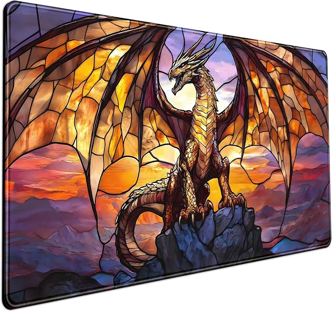 Dragon Desk Mat Large Mouse Pad XXL Extended Gaming, Gamer Gift Play Mat Desk by Mechanical+Cattle