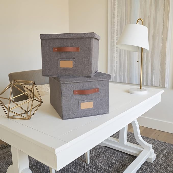 Decorative File Organizer Box Set of 2 - Image 3