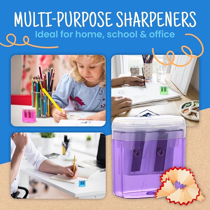 Craftzilla Pencil Sharpener 100 Pack, Manual Pencil Sharpeners Bulk, Handheld - Image 2