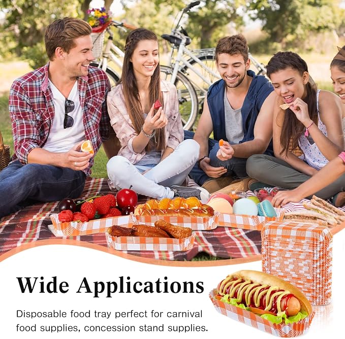 Yinkin 300 Pcs Paper Hot Dog Trays Valentine's Day 6 Inch Food Trays Concession - Image 6