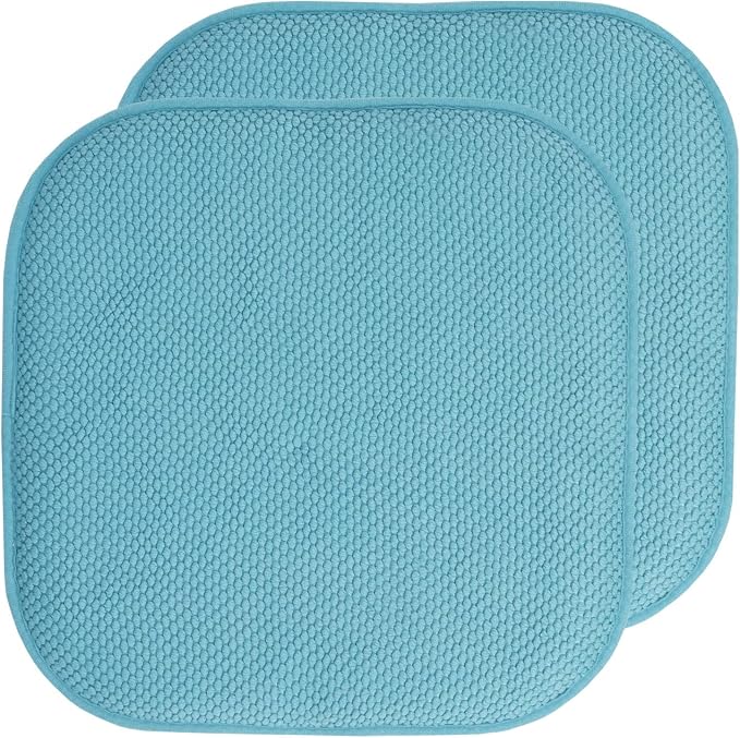 Sweet Home Collection Chair Cushion Memory Foam Pads Honeycomb Pattern Slip Non by SweetHomeCollection