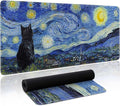 Starry Night Cat Gaming Mouse Pad Large Desk Mat Extended Keyboard Mouse Pad by Unknown