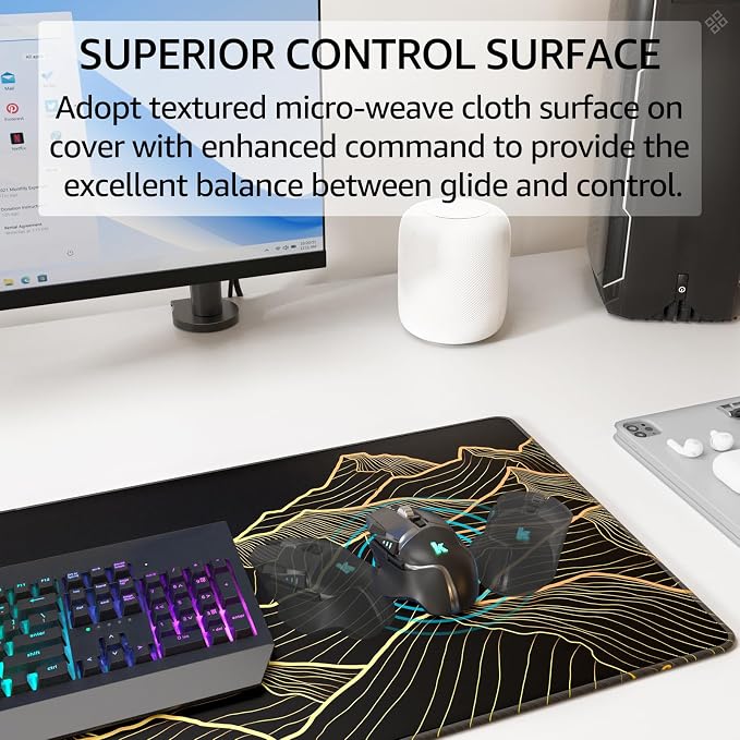 KTRIO Large Gaming Mouse Pad, Desk Mat, 31.5 x 11.8 in, Bright Rise, XL | - Image 2