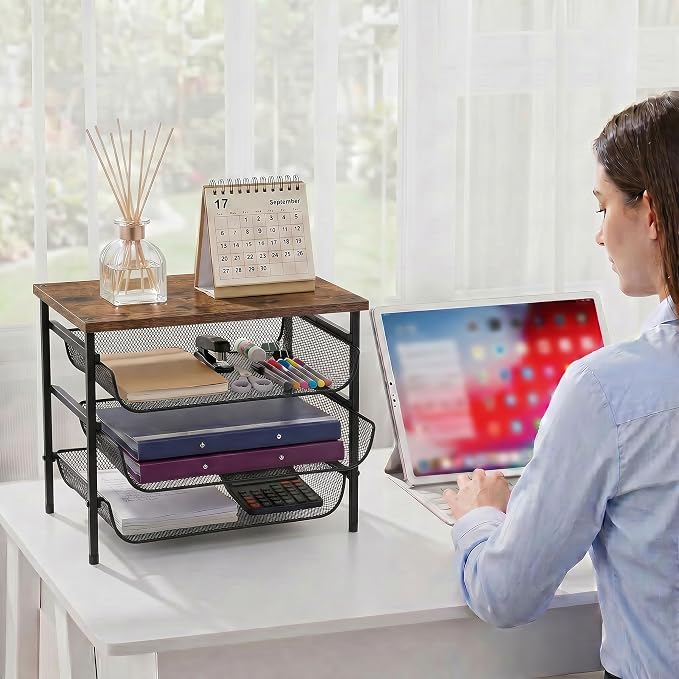 4-Tier Mesh Desk Organizer - Image 2