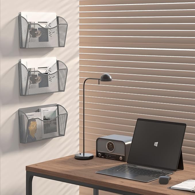 EasyPAG Wall File Organizer 3 Pack, Hanging File Organizer Wall Mount, Metal - Image 6
