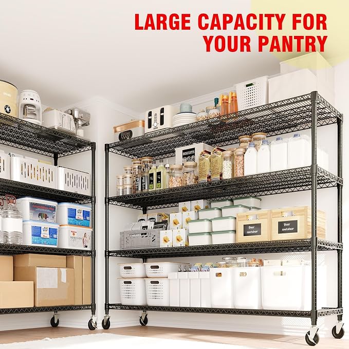 4-Tiers Storage Shelves 73" H Heavy Duty Metal Shelving - Image 8