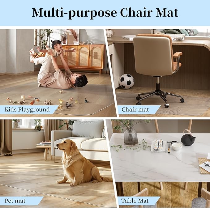 Tonaus Chair Mat for Hard Floor Office Chair Mat Desks Mats Large 48"×36" - Image 7