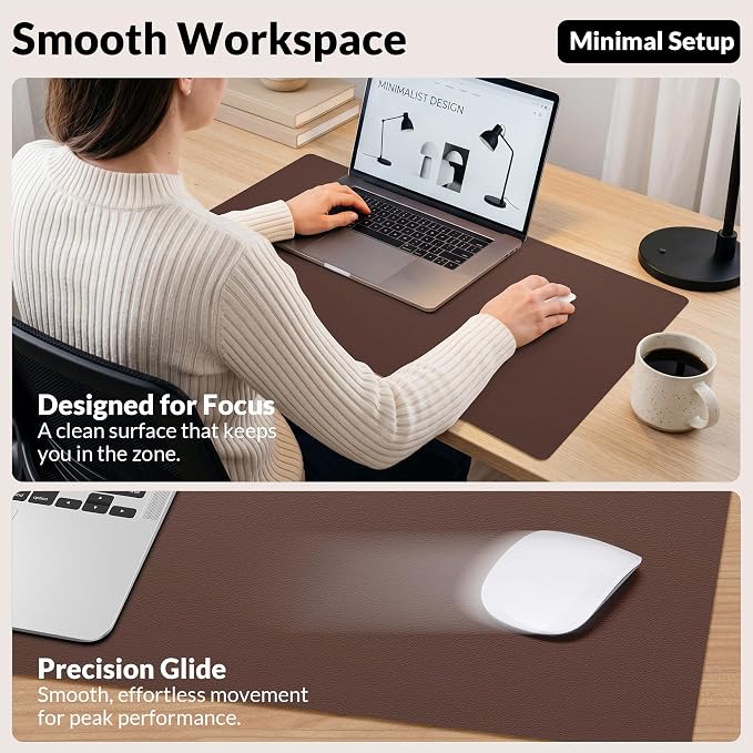 AFIING Cork Desk Mat, 23.6" x 13.7", Desk Pad Protector | Dual-Sided & PU - Image 5