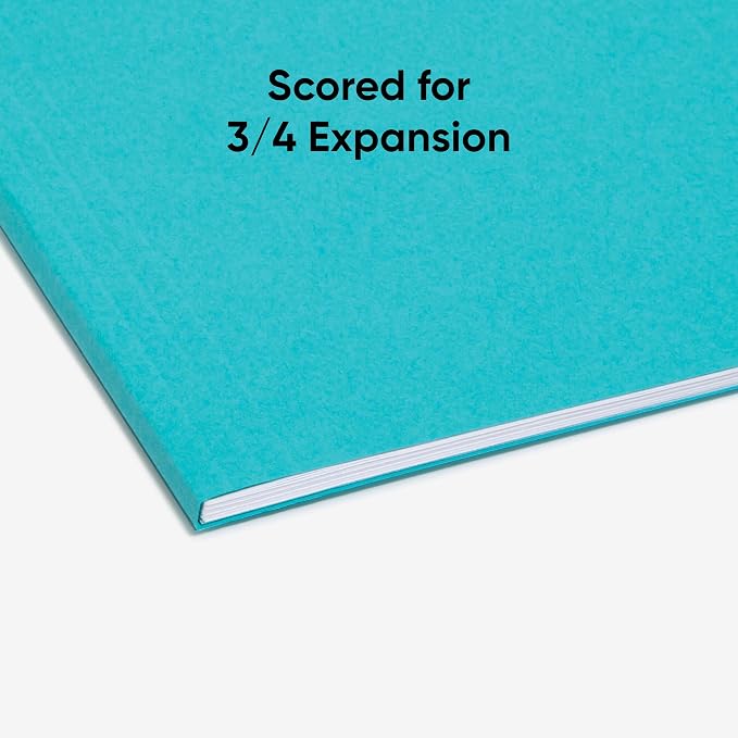 Smead Standard Hanging File Folders, Aqua Blue, 1/5-Cut Adjustable Tabs - Image 5