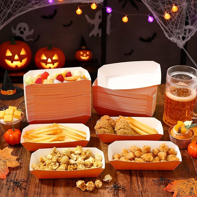 Yeaqee 100 Pcs 7" Paper Hot Dog Trays Disposable Paper Food Nacho Boats Hot Dog - Image 6