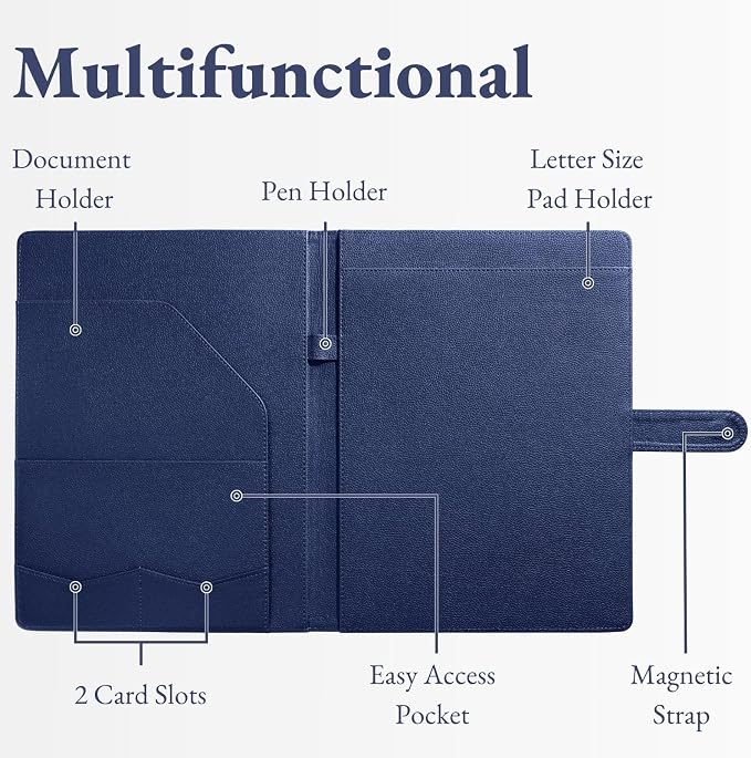Mymazn Padfolio, Portfolio Folder, Legal Pad Holder, Resume Folder | Faux - Image 4
