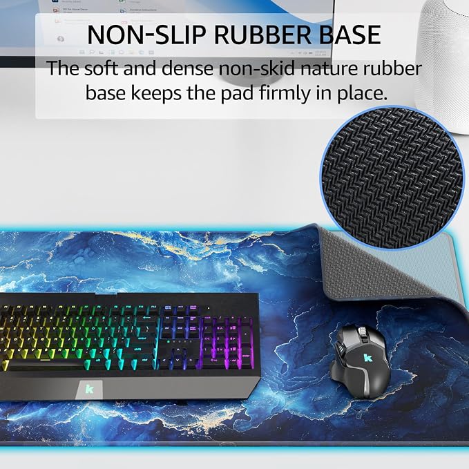 KTRIO Large Gaming Mouse Pad, Desk Mat, 31.5 x 11.8 in, XL | Smooth Micro-Weave - Image 4