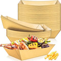 50 Pack Extra Large 6LB Paper Food Boats Trays Disposable Paper Boat Plate by MotBach