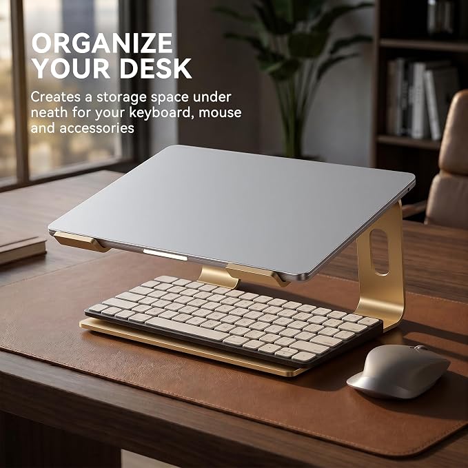 SOUNDANCE Laptop Stand, Aluminum Computer Riser, Ergonomic Laptops Elevator - Image 4