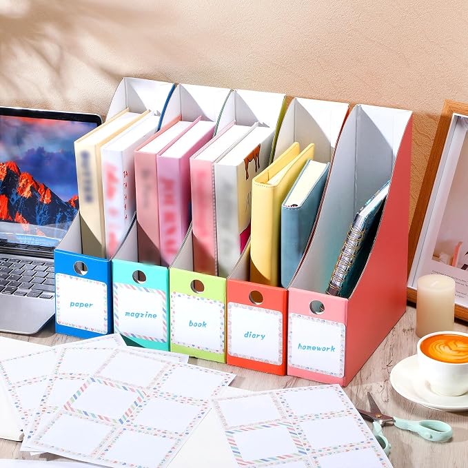Pasimy 25 Pcs Boho Cardboard Magazine File Holder Magazine Organizer Book Bin - Image 4