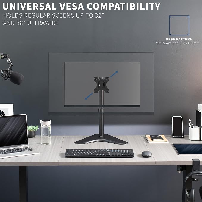 VIVO Single Monitor Desk Stand, Holds Screens up to 32 inch Regular and 38 inch - Image 4