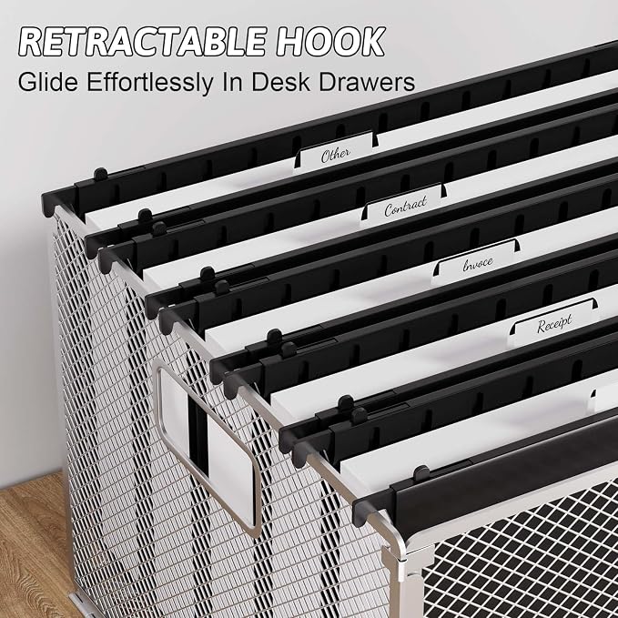 Plastic Extra Capacity Legal Size Hanging File Folders, 12 Pack Reinforced - Image 6