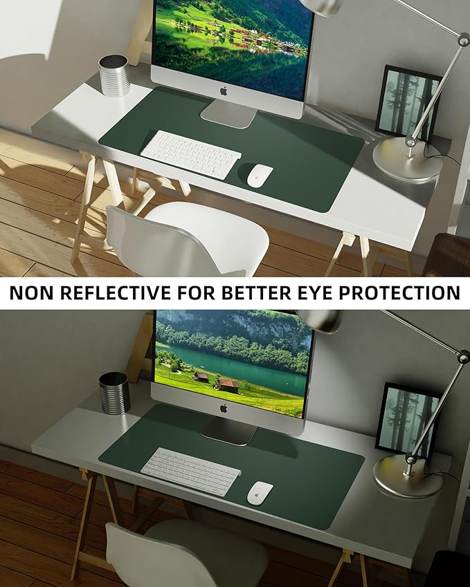 Leather Desk Pad Blotter, Mouse Pad, Office Desk Mat, Non-Slip PU Leather Desk - Image 7