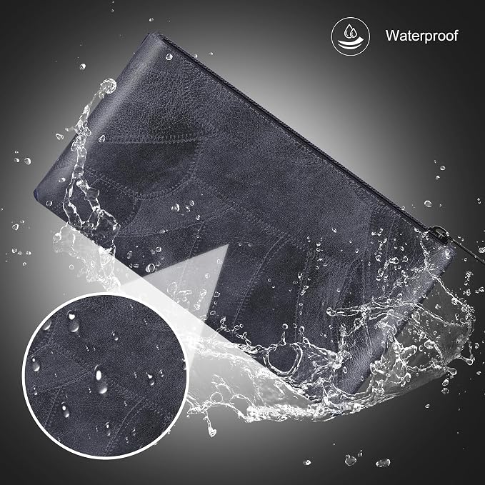 HAUTOCO Money Bag with Zipper 11 x 6.1 inch Embossed Deposit Money Pouch with - Image 4