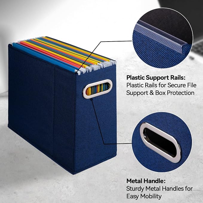 4 Packs Letter Size File Organizer, File Folders Organizer, Fabric Storage Box - Image 4