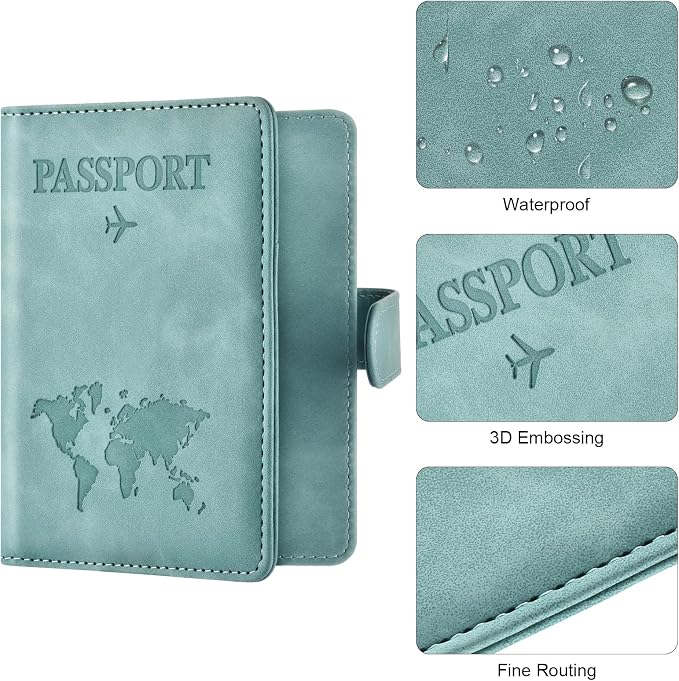 Eoehro Passport Holder for Travel Essentials, Passport Wallet Cover Case for - Image 5