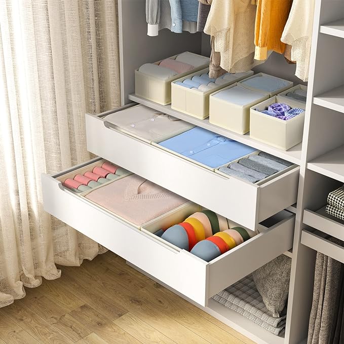 DIMJ Drawer Organizer Clothes, 12 Pack Dresser Organizer, Foldable Closet - Image 4