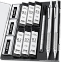 Four Candies 2PCS 0.5mm & 0.7 mm Metal Mechanical Pencils Set, 12 Erasers by FourCandies