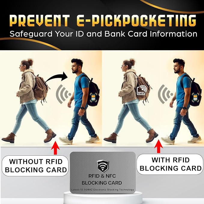 SaiTech IT 2 Pack RFID Blocking Cards, One Card Protects Entire Wallet Purse - Image 3
