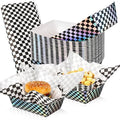 Geosar 100 Pcs Gingham Party Supplies Disposable Paper Food Trays Bulk by Geosar