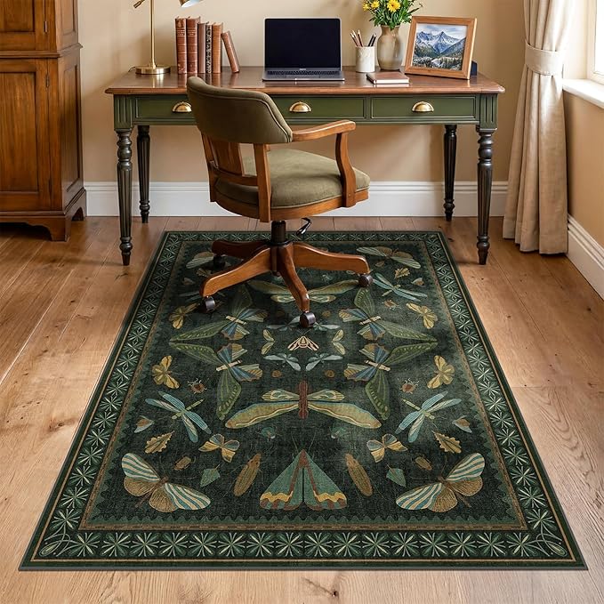 3'x4' Dark Green Office Chair Mat by JTJ