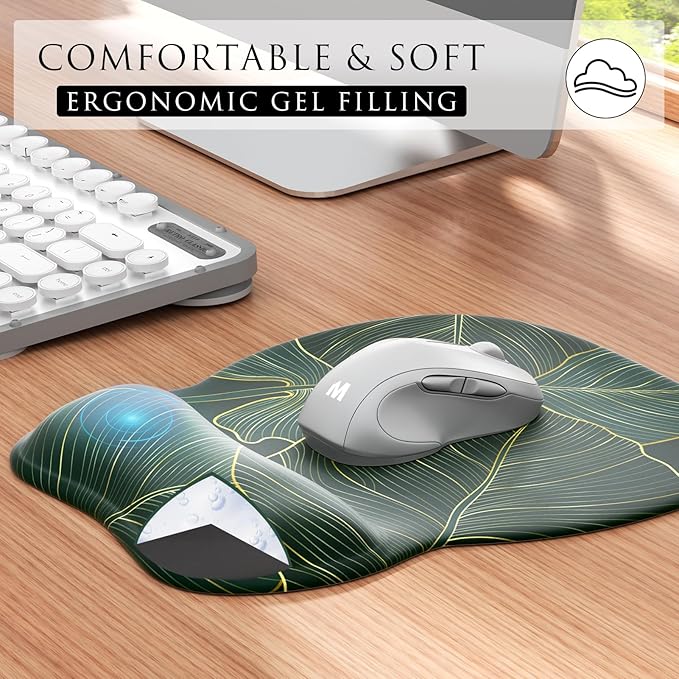 MROCO Ergonomic Mouse Pad with Gel Wrist Rest, 9.4 x 8.1 in, Gel Wrist Comfort - Image 4