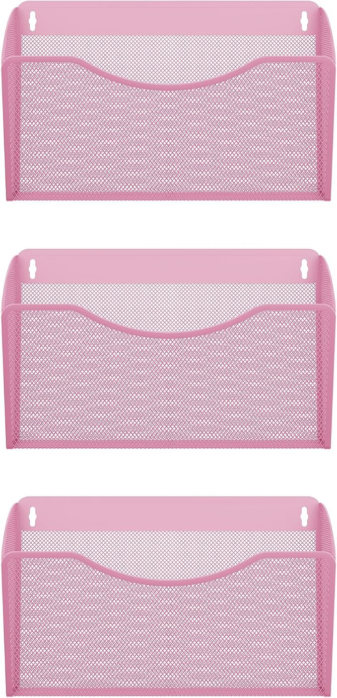 EasyPAG Wall File Organizer 3 Pack, Hanging File Organizer Wall Mount, Metal - Image 2