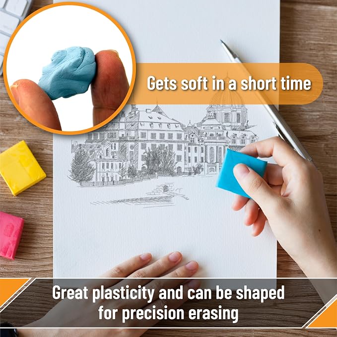 Mr. Pen- Kneaded Erasers, 1.4"x1.37", 32 Pack, Colorful | Soft Moldable Art - Image 3