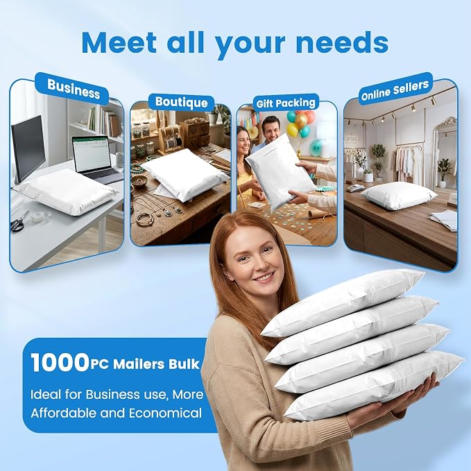 Metronic Poly Mailers 14x19 1000 Pack, Heavy Duty Shipping Bags Bulk Self Seal - Image 6