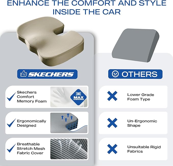 Skechers Memory Foam Seat Cushion, Office Chair Cushion - Image 6