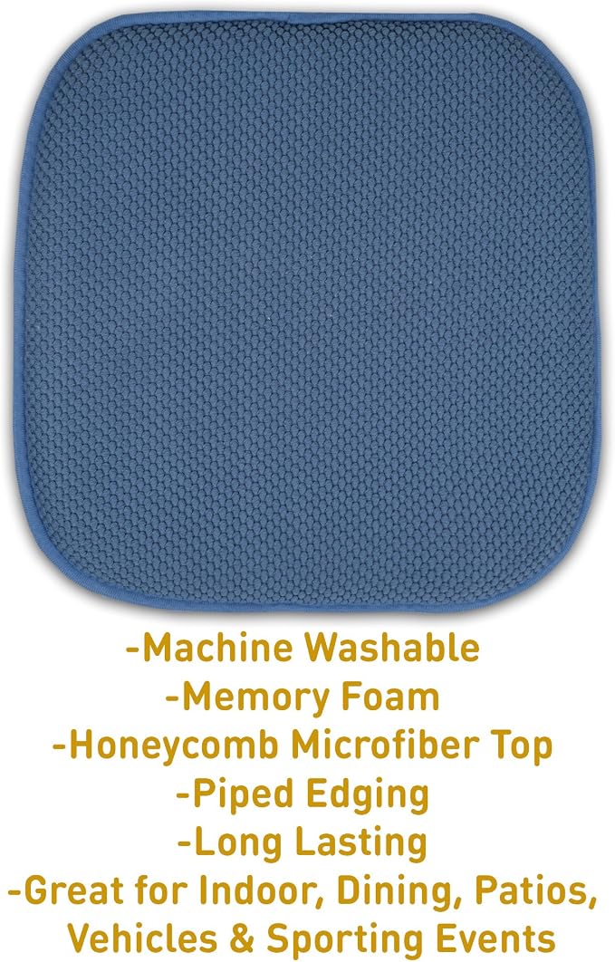 Sweet Home Collection Cushion Memory Foam Chair Pads Honeycomb Nonslip Back - Image 3