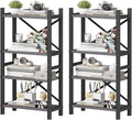 2-Pack Desktop Bookshelf, 4-Tier Stackable Narrow Bookcase, Adjustable by Homeiju