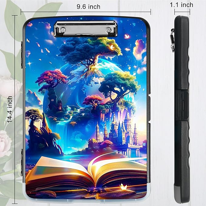 Book Trees A4 Clipboard with Storage Pen Holder, Clipboards Organizer Nursing - Image 3