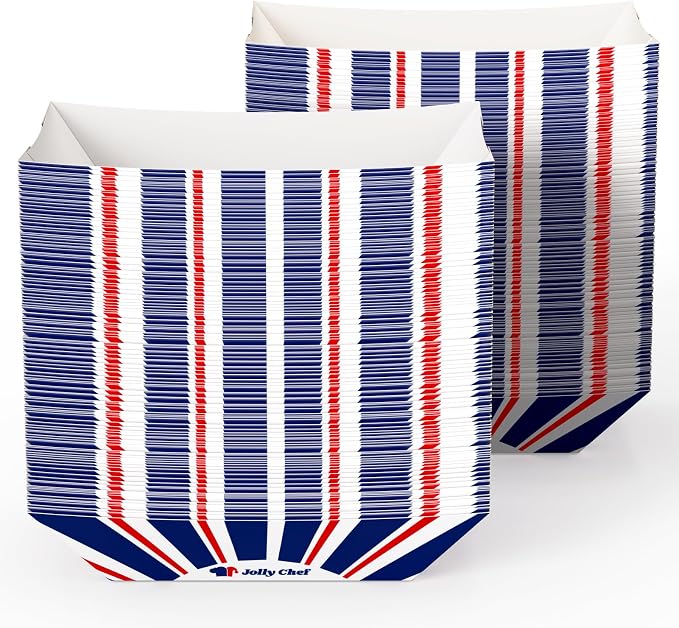 JOLLY CHEF 2lb Paper Food Trays, 250 Pack Paper Food Boats Disposable Serving by JOLLYCHEF