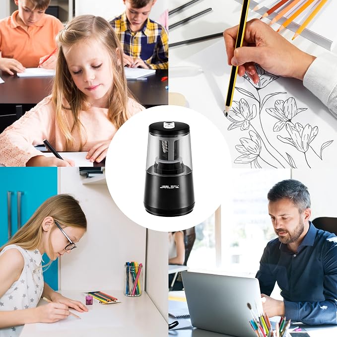 JARLINK Electric Pencil Sharpener, Heavy-Duty Helical Blade to Fast Sharpen - Image 8