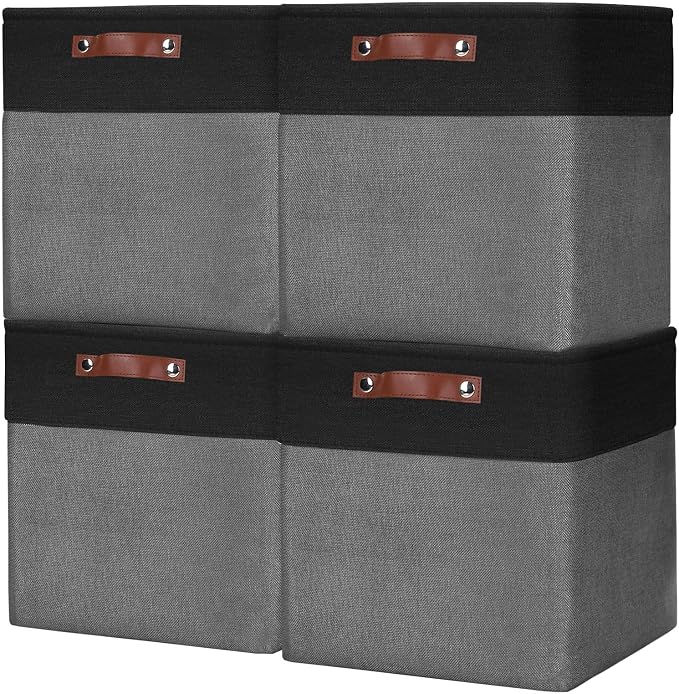 Bagnizer 13x13 Cube Storage Bins, Collapsible Fabric Storage Box, 4 Pack Closet by Bagnizer