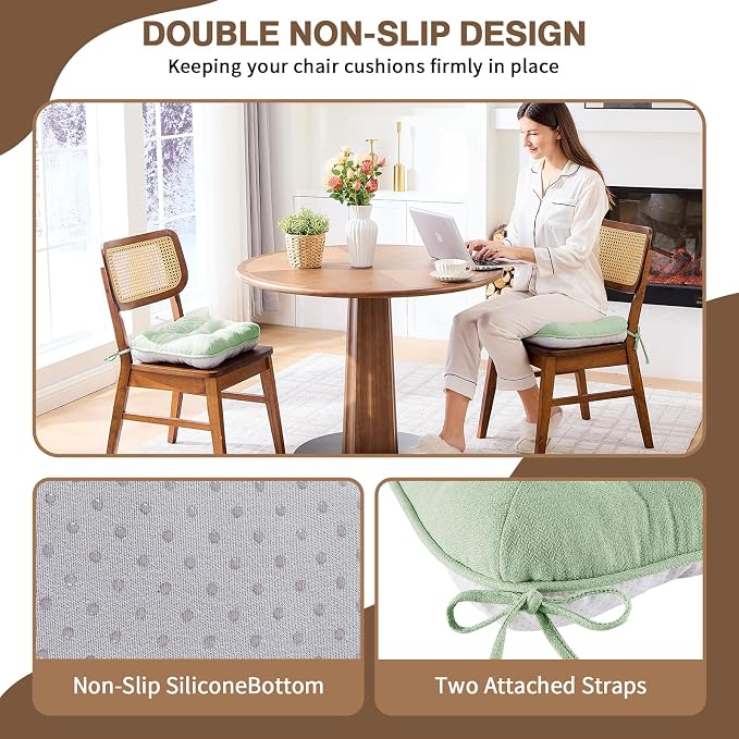 BETU Chair Cushions for Dining Chairs Set of 6, 3.5" Thick Kitchen Table Chair - Image 2