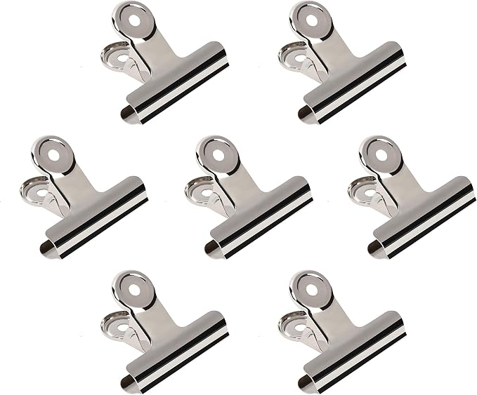 20 Pack 2 Inch Polished Steel Clips, Metal Bulldog Binder Clips, Large Hinge by HomeImpel