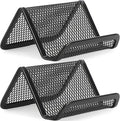 MaxGear Mesh Business Card Holder 2 Pack | Black Metal Business Card Display by MaxGear